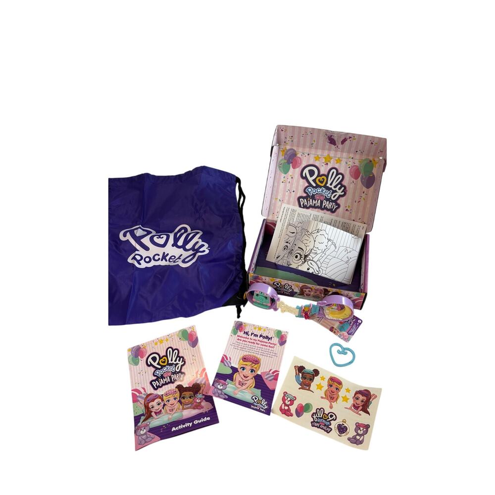 Polly Pocket Pajama Party Sleepy Pets‎ Sheep Mini Compact Playset Bundle Bag